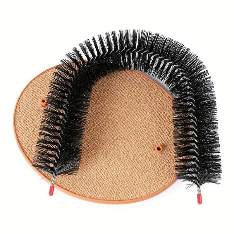 Self Grooming Cat Arch with Massage Brush and Scratching Pad