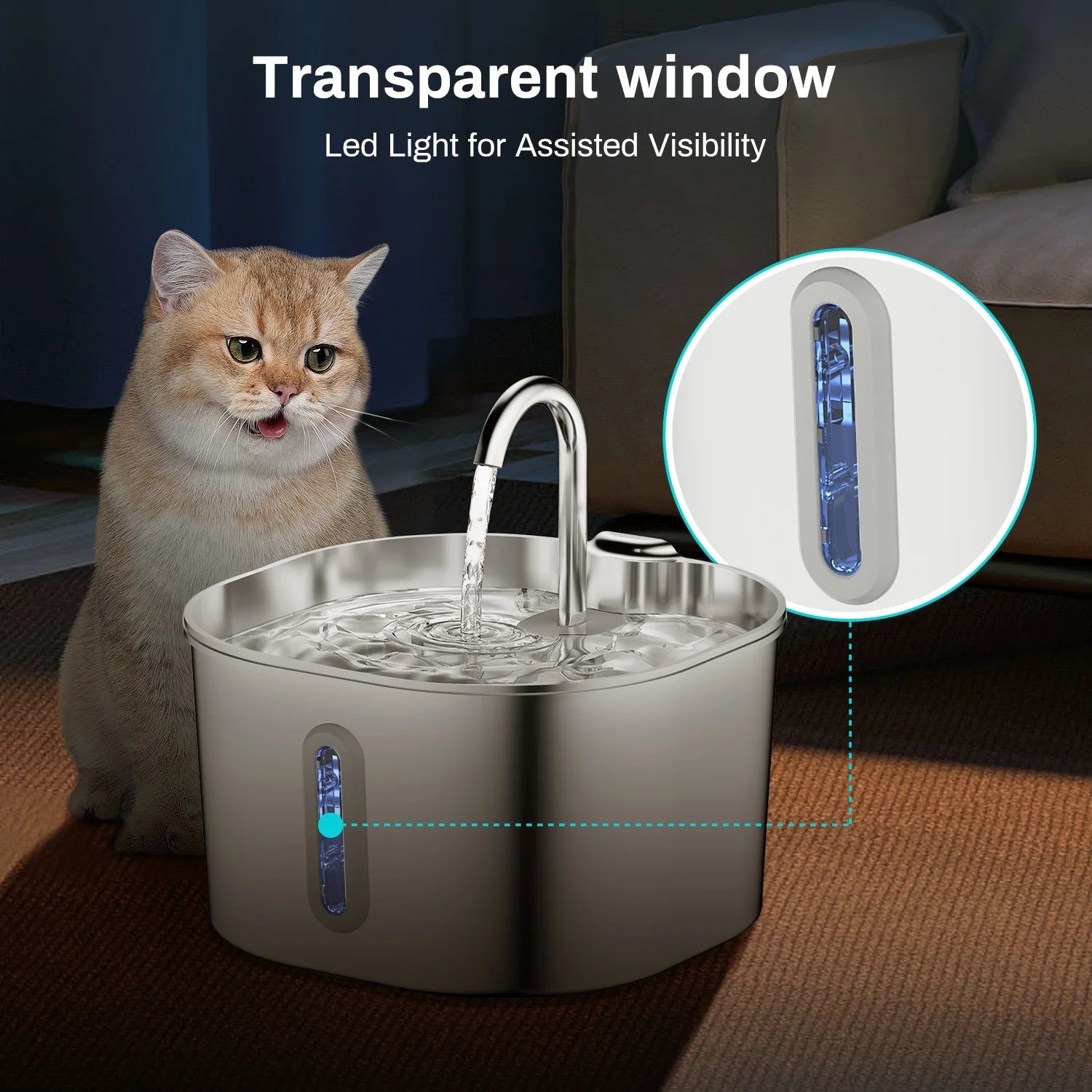 Stainless Steel Pet Water Fountain – Automatic Pet Water Dispenser