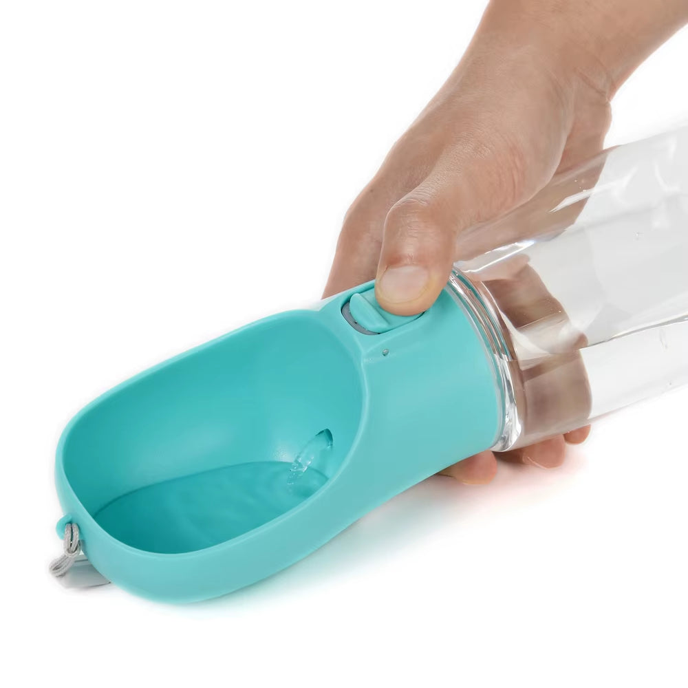 Dog Water Bottle with Built-In Drinking Bowl for Walking, Hiking & Travel