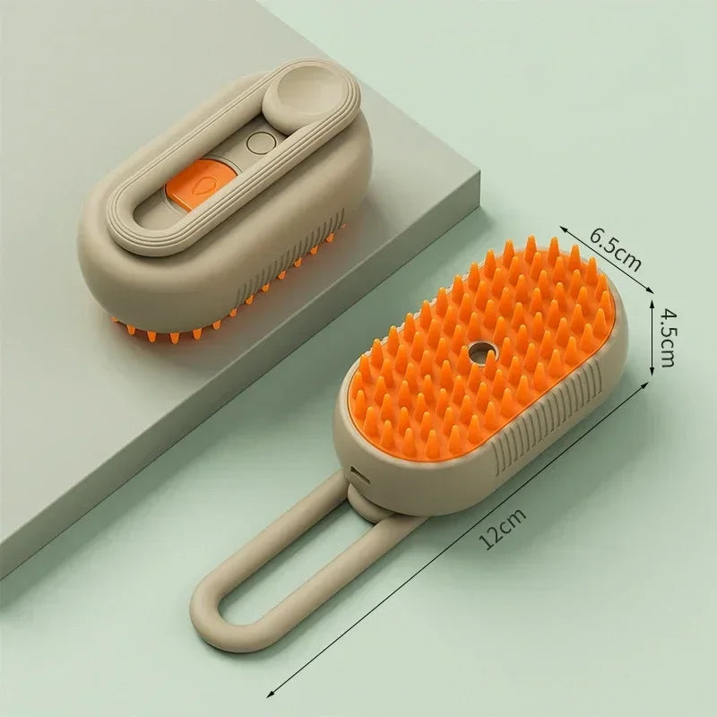 3-in-1 Steam Grooming Brush for Dogs and Cats – Deshedding & Massage Tool