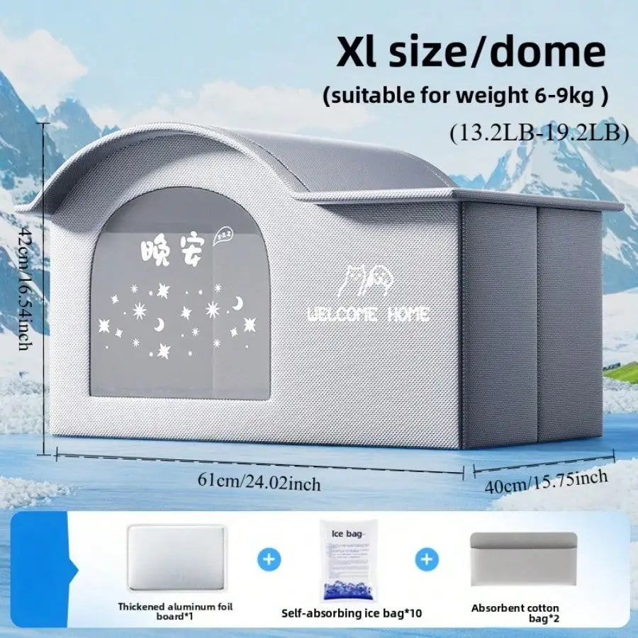 Cooling Pet House Bed for Dogs & Cats | Summer Ice House with Breathable Oxford Fabric