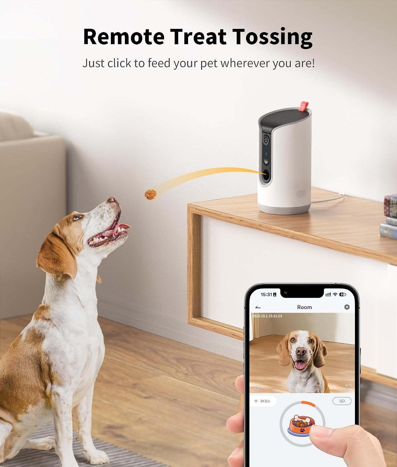 360° Smart Pet Camera with Treat Dispenser | 2K HD & 2-Way Audio