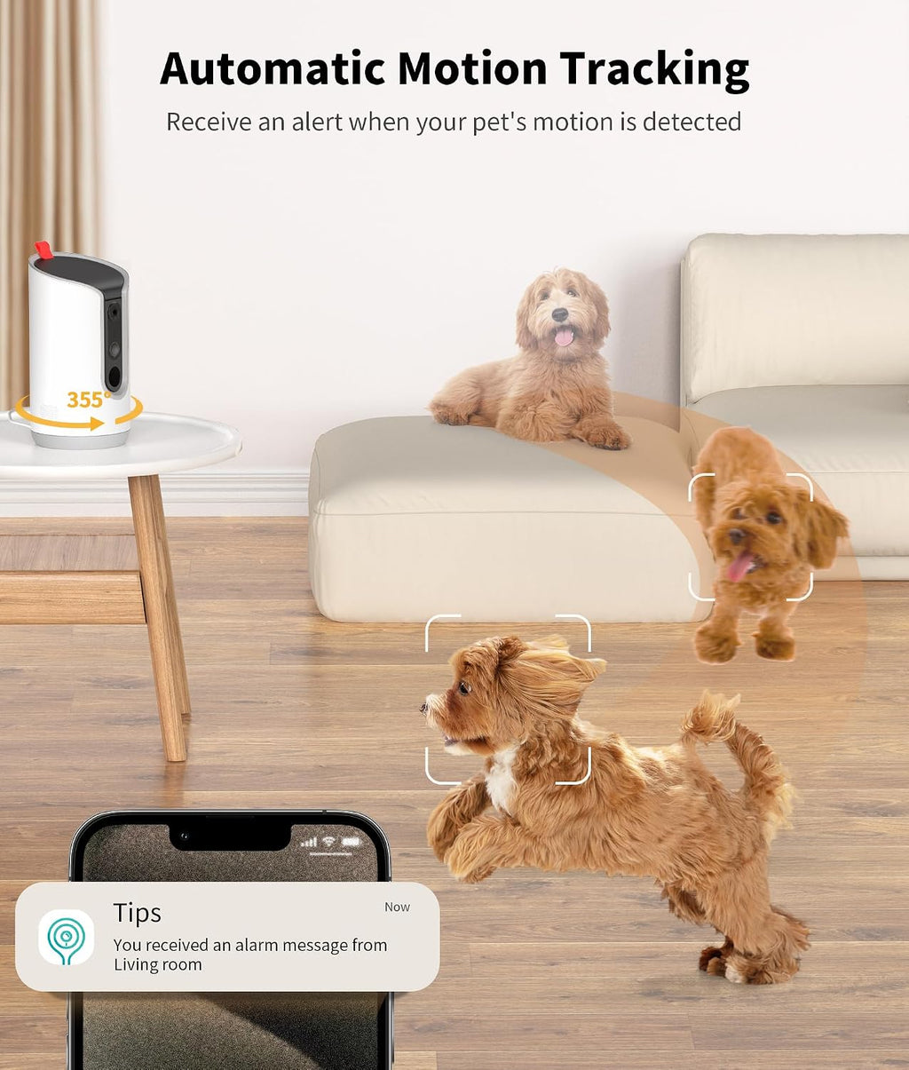 360° Smart Pet Camera with Treat Dispenser | 2K HD & 2-Way Audio