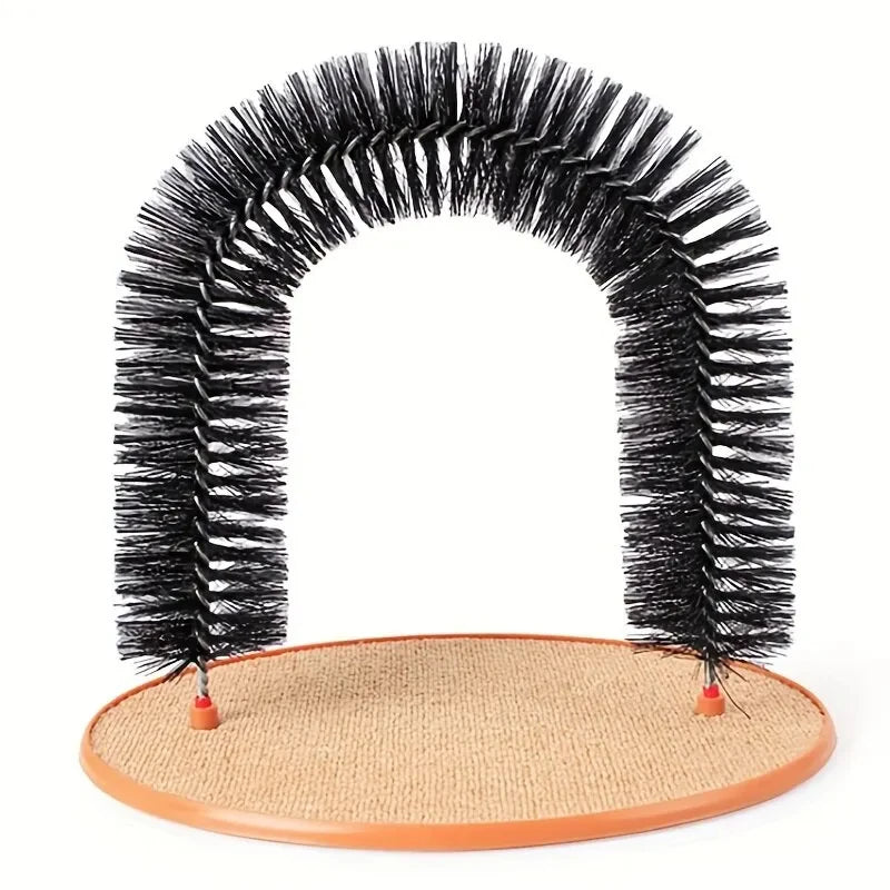 Self Grooming Cat Arch with Massage Brush and Scratching Pad