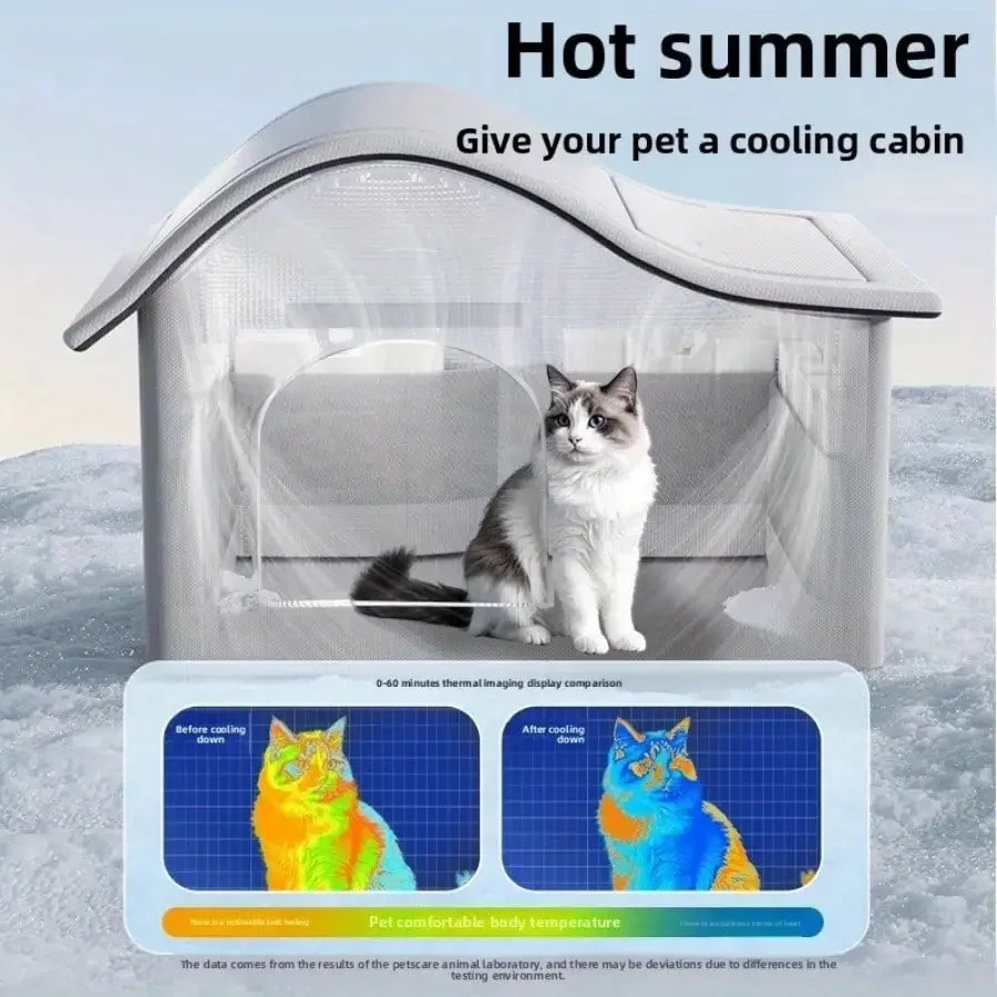 Cooling Pet House Bed for Dogs & Cats | Summer Ice House with Breathable Oxford Fabric