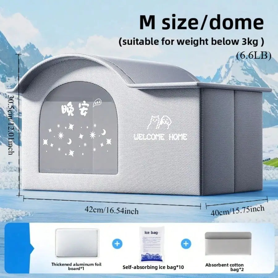 Cooling Pet House Bed for Dogs & Cats | Summer Ice House with Breathable Oxford Fabric