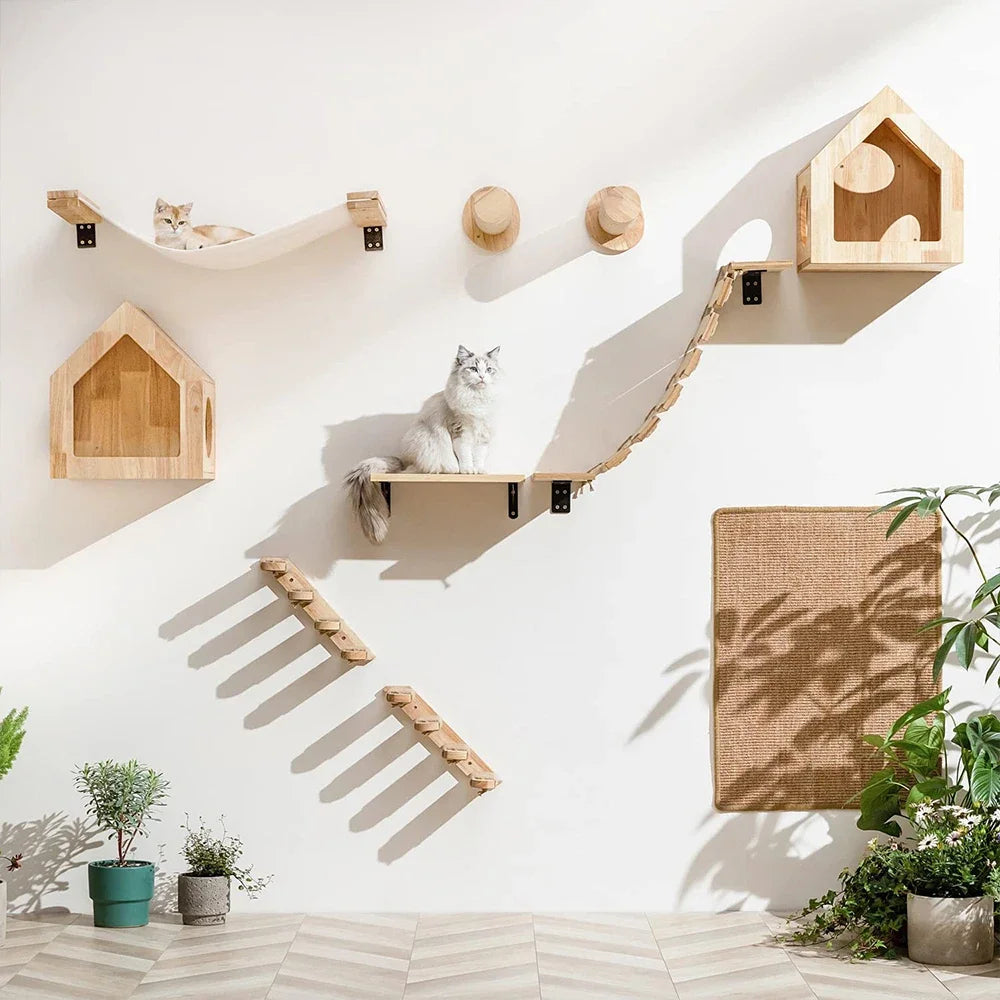 Cat Wall Shelves and Climbing Steps for Indoor Cats – Space Saving Furniture