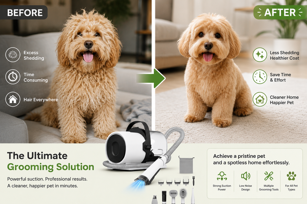 Professional Pet Grooming Vacuum – 7 Tools in 1