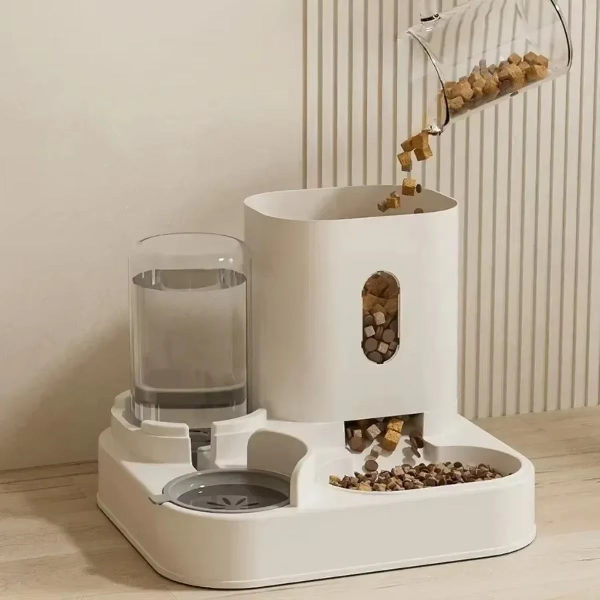 Automatic Pet Feeder with Food Storage and Water Dispenser for Dogs & Cats
