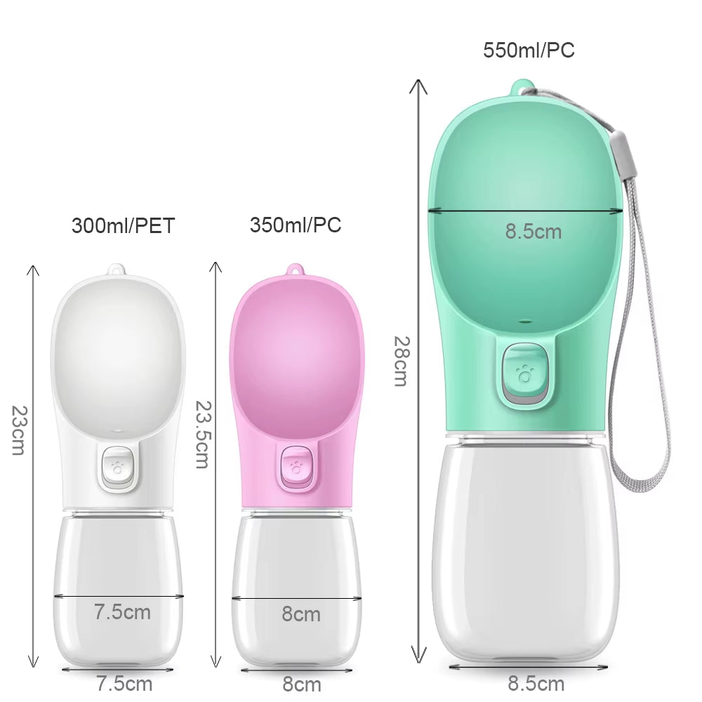 Dog Water Bottle with Built-In Drinking Bowl for Walking, Hiking & Travel