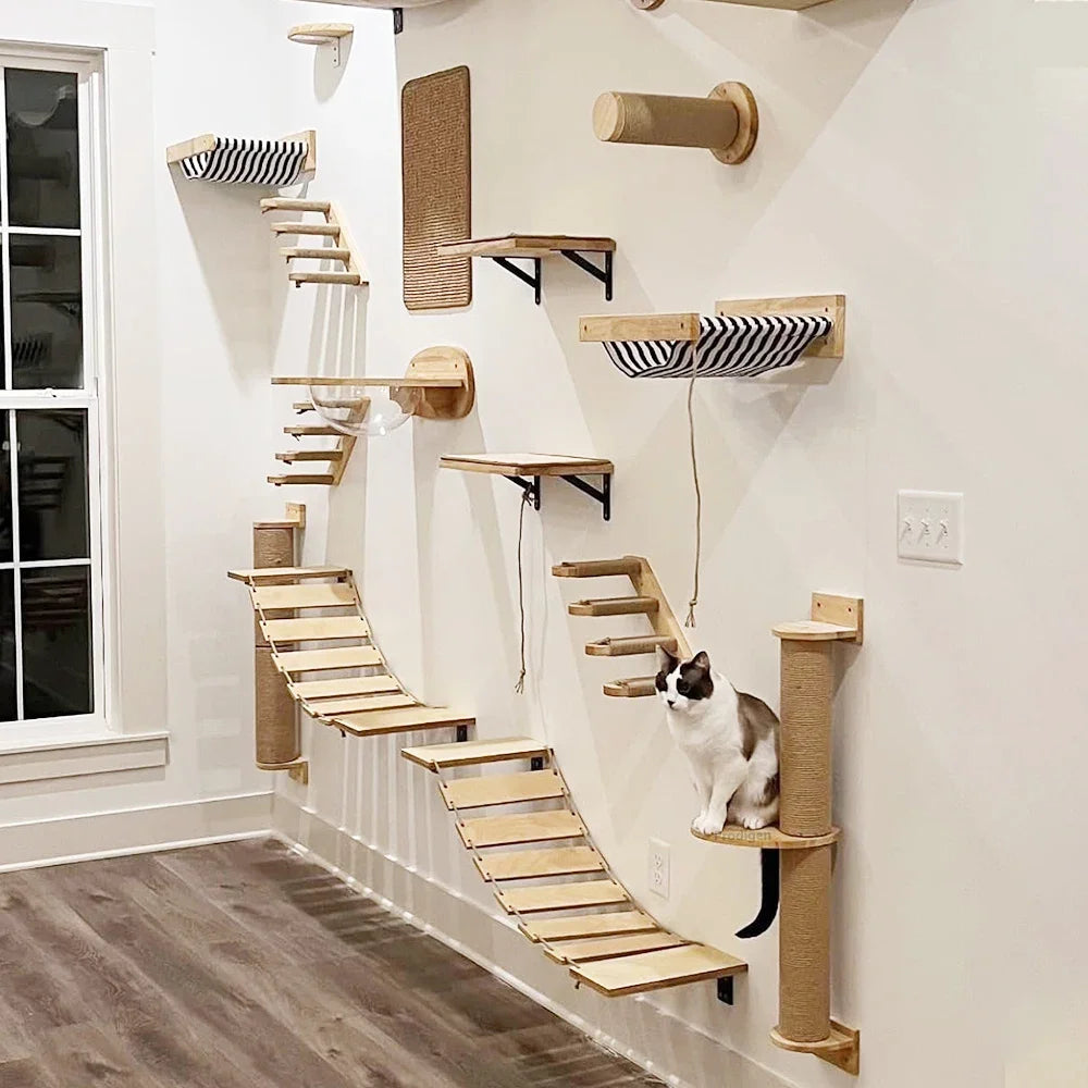 Cat Wall Shelves and Climbing Steps for Indoor Cats – Space Saving Furniture