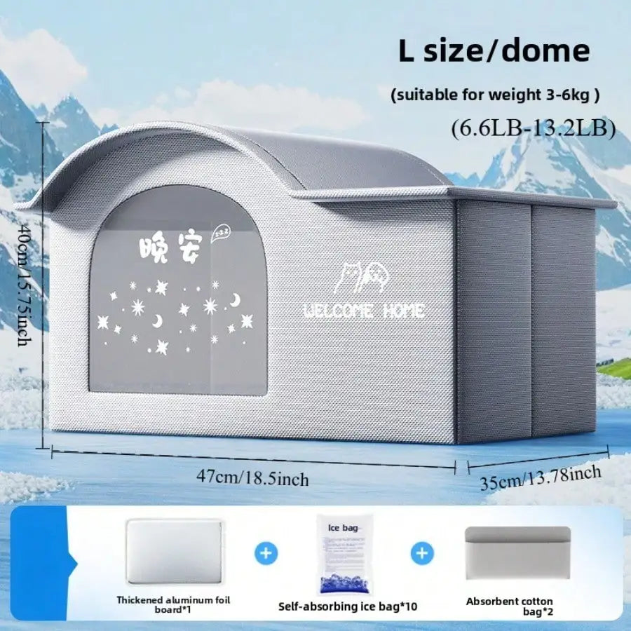 Cooling Pet House Bed for Dogs & Cats | Summer Ice House with Breathable Oxford Fabric