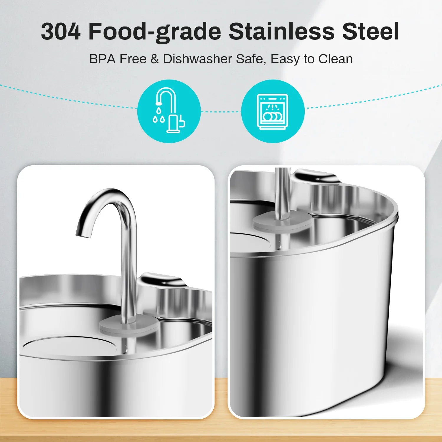 Stainless Steel Pet Water Fountain – Automatic Pet Water Dispenser