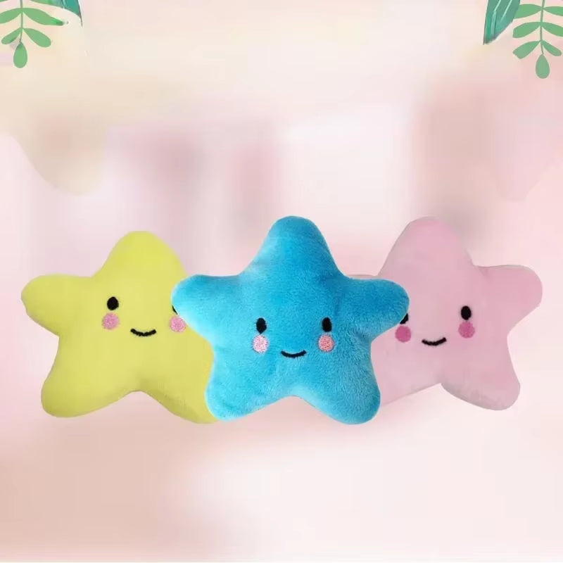 Squeaky Plush Star Dog Toy for Small Dogs and Puppies – Soft Interactive Toy