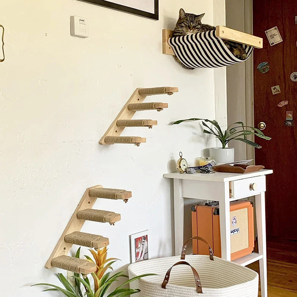 Cat Wall Shelves and Climbing Steps for Indoor Cats – Space Saving Furniture