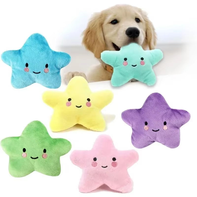 Squeaky Plush Star Dog Toy for Small Dogs and Puppies – Soft Interactive Toy