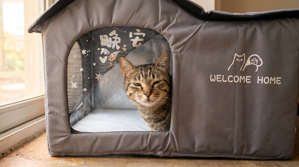Cooling Pet House Bed for Dogs & Cats | Summer Ice House with Breathable Oxford Fabric